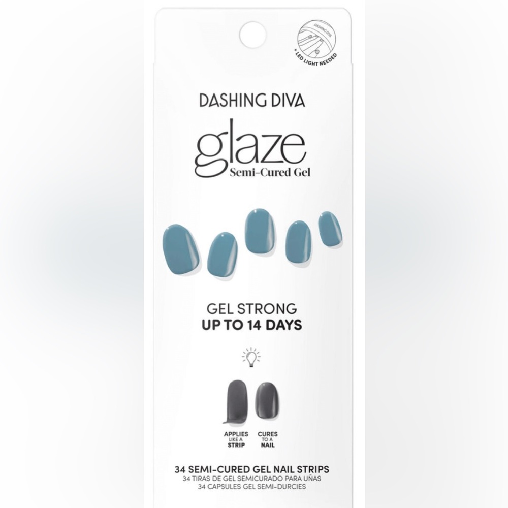 Dashing diva semi-cured nails SHINY GRAY BRAND NEW - SEALED !